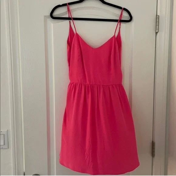 Parker | Dresses | Parker Hot Pink Tie Back Silk Dress Size M | Poshmark